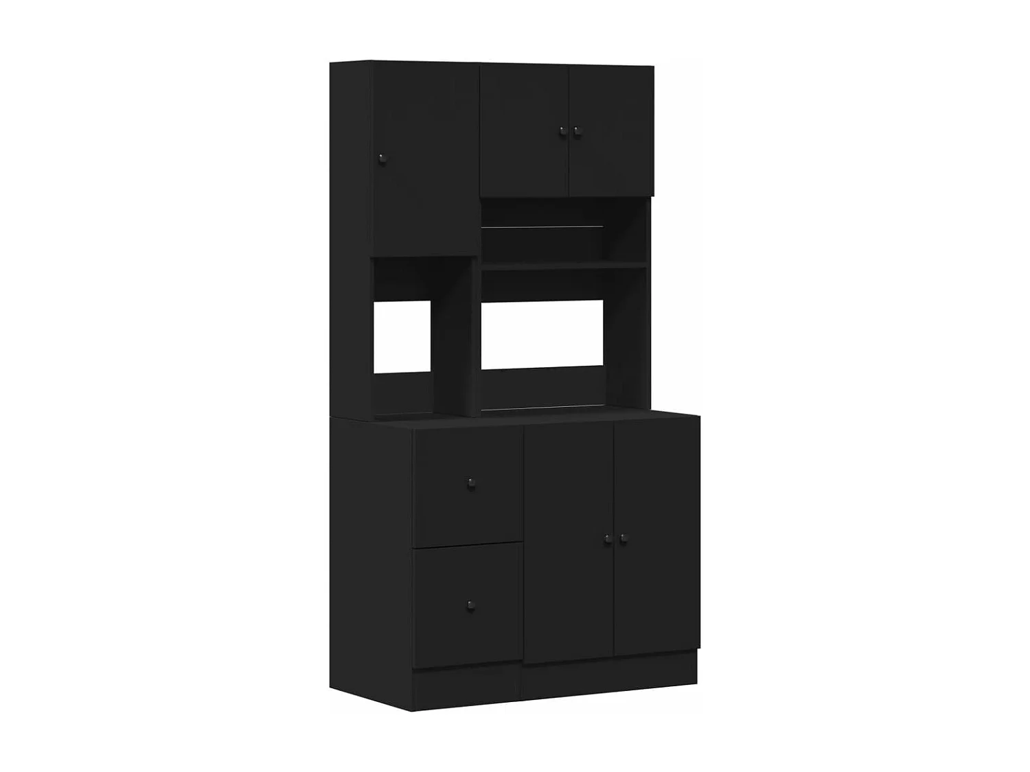 Armário de cozinha preto 95x50x180 cm madeira engenharia