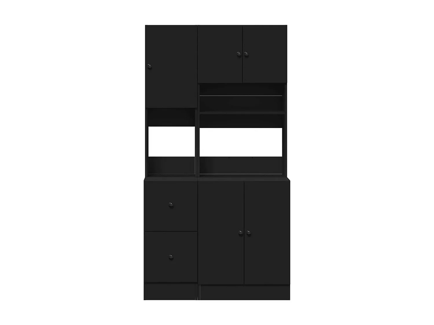 Armário de cozinha preto 95x50x180 cm madeira engenharia