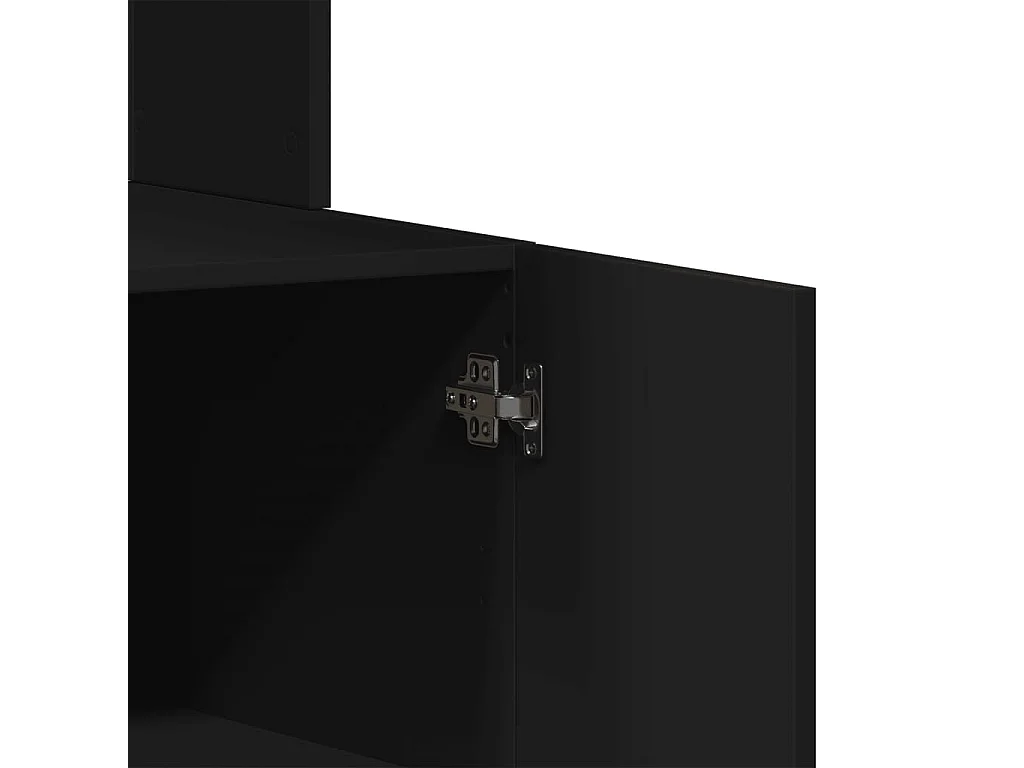 Armário de cozinha preto 95x50x180 cm madeira engenharia