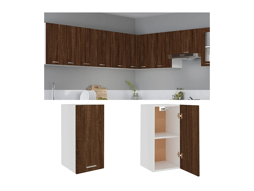 Mobile pensile Rovere marrone 29,5x31x60 cm MDF