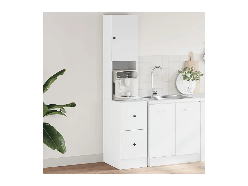 Armoire de cuisine blanc 35x50x180 cm bois d'ingénierie