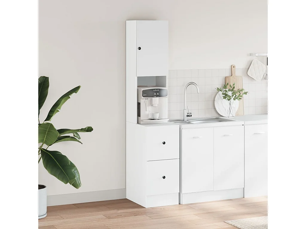 Armoire de cuisine blanc 35x50x180 cm bois d'ingénierie