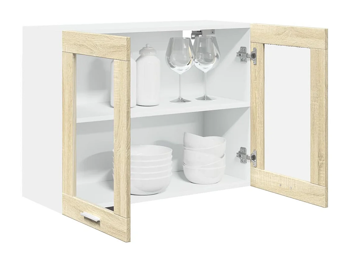 Armoire en verre suspendue Chêne sonoma 80x31x60 cm Aggloméré