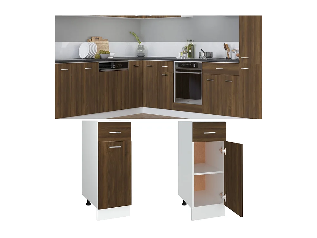 Armoire de plancher à tiroir Chêne marron 30x46x81,5 cm