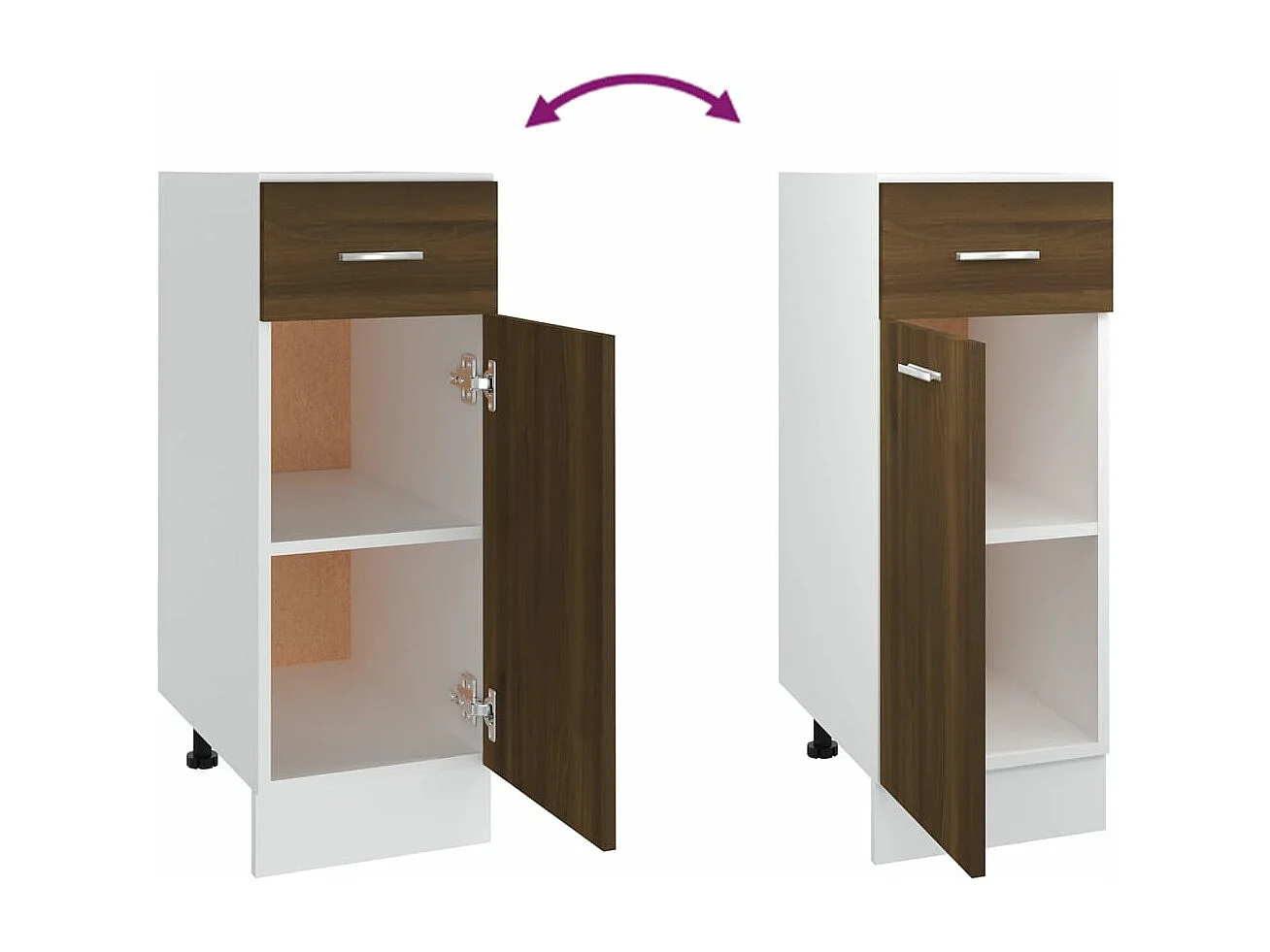 Armoire de plancher à tiroir Chêne marron 30x46x81,5 cm