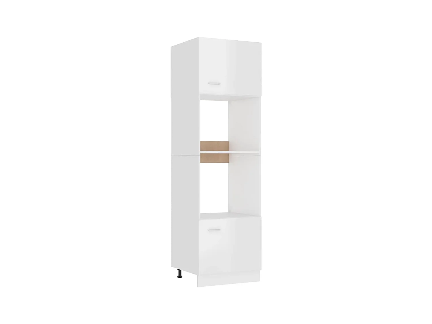 Armoire à micro-ondes Blanc brillant Bois d’ingénierie
