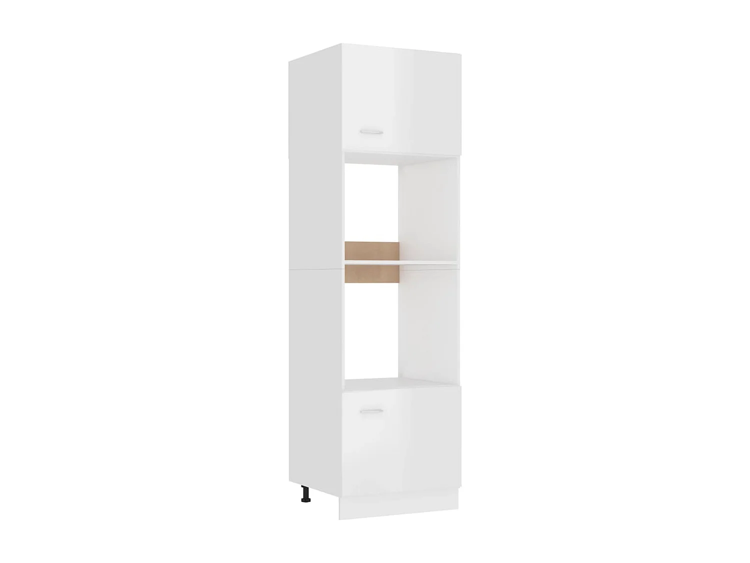 Armoire à micro-ondes Blanc brillant Bois d’ingénierie