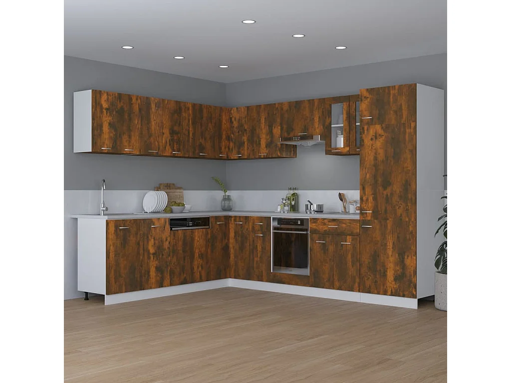 Armoire suspendue Chêne fumé 80x31x60 cm Bois d'ingénierie