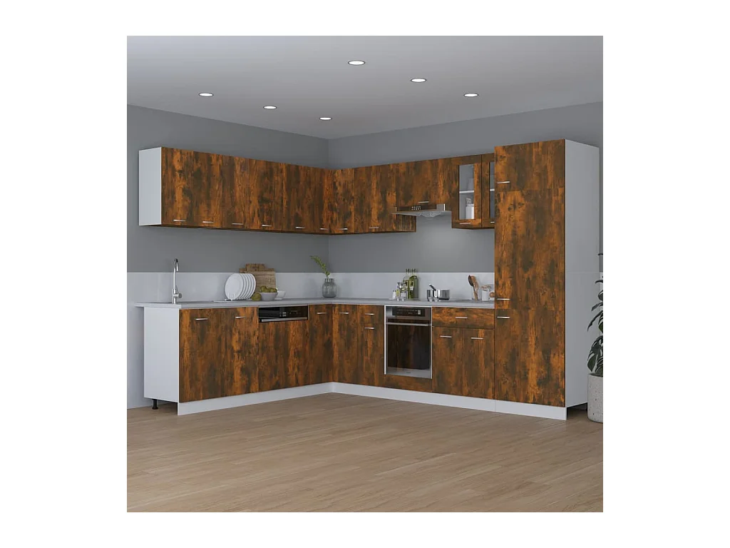 Armoire suspendue Chêne fumé 80x31x60 cm Bois d'ingénierie