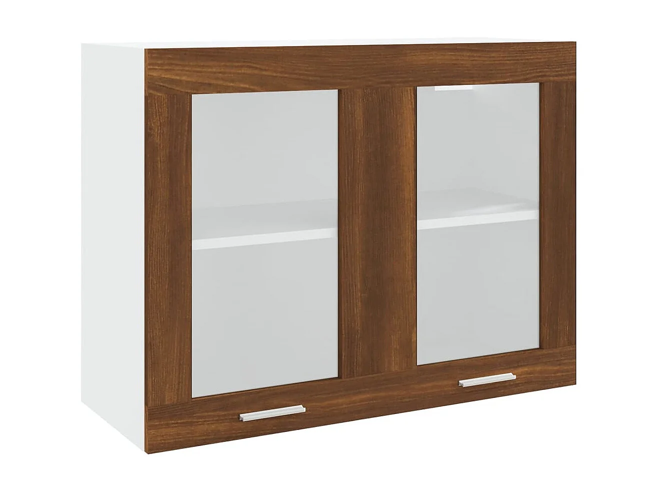 Armoire en verre suspendue Chêne marron Bois d'ingénierie