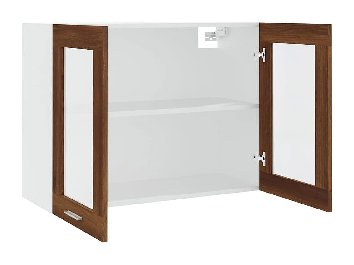 Armoire en verre suspendue Chêne marron Bois d'ingénierie