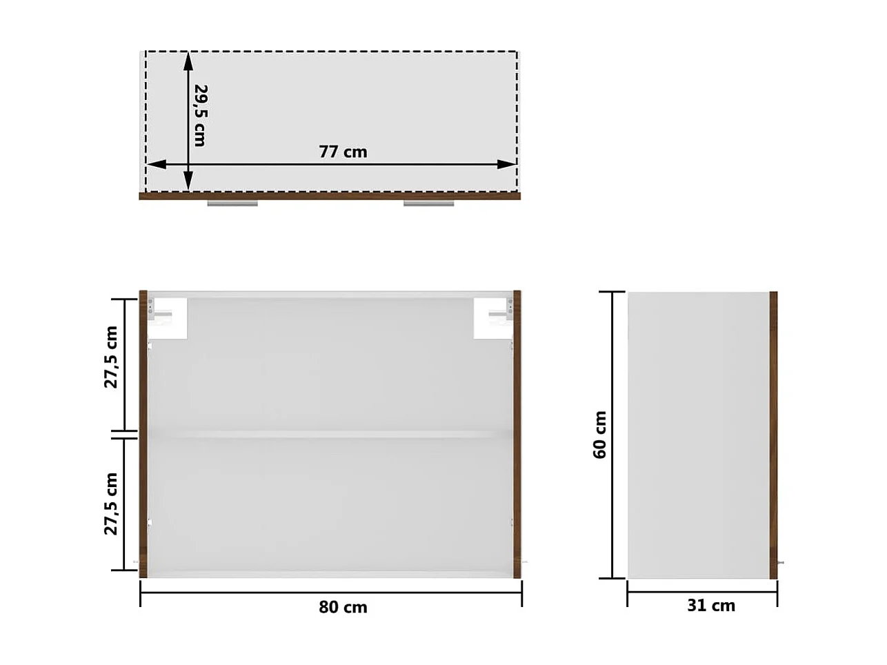 Armoire en verre suspendue Chêne marron Bois d'ingénierie