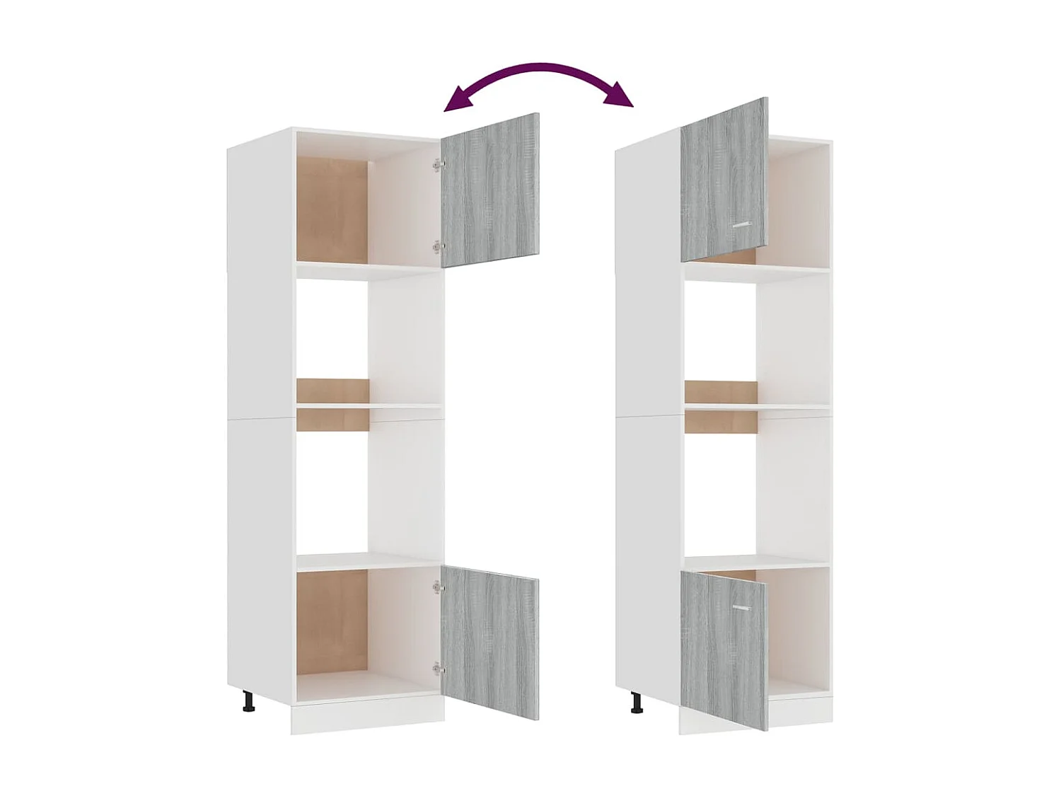 Armário de micro-ondas Sonoma cinza 60x57x207 cm