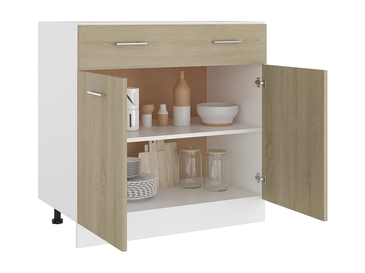 Armário de piso com gaveta Sonoma Oak Engineered Wood