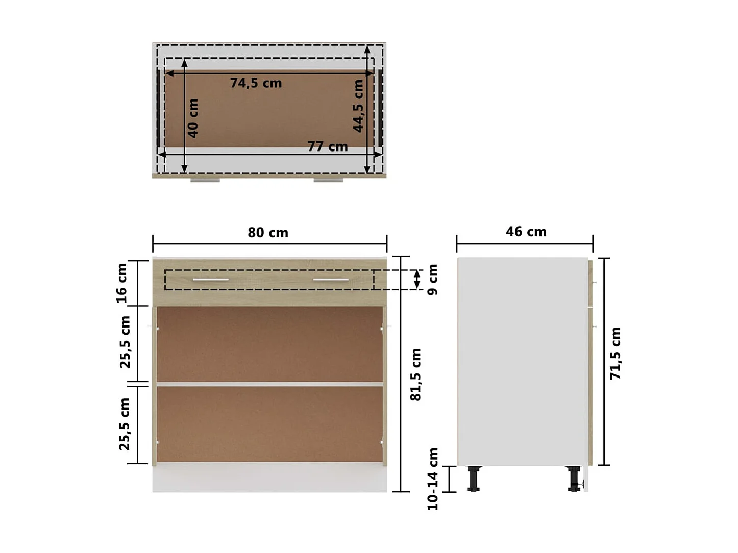 Armário de piso com gaveta Sonoma Oak Engineered Wood