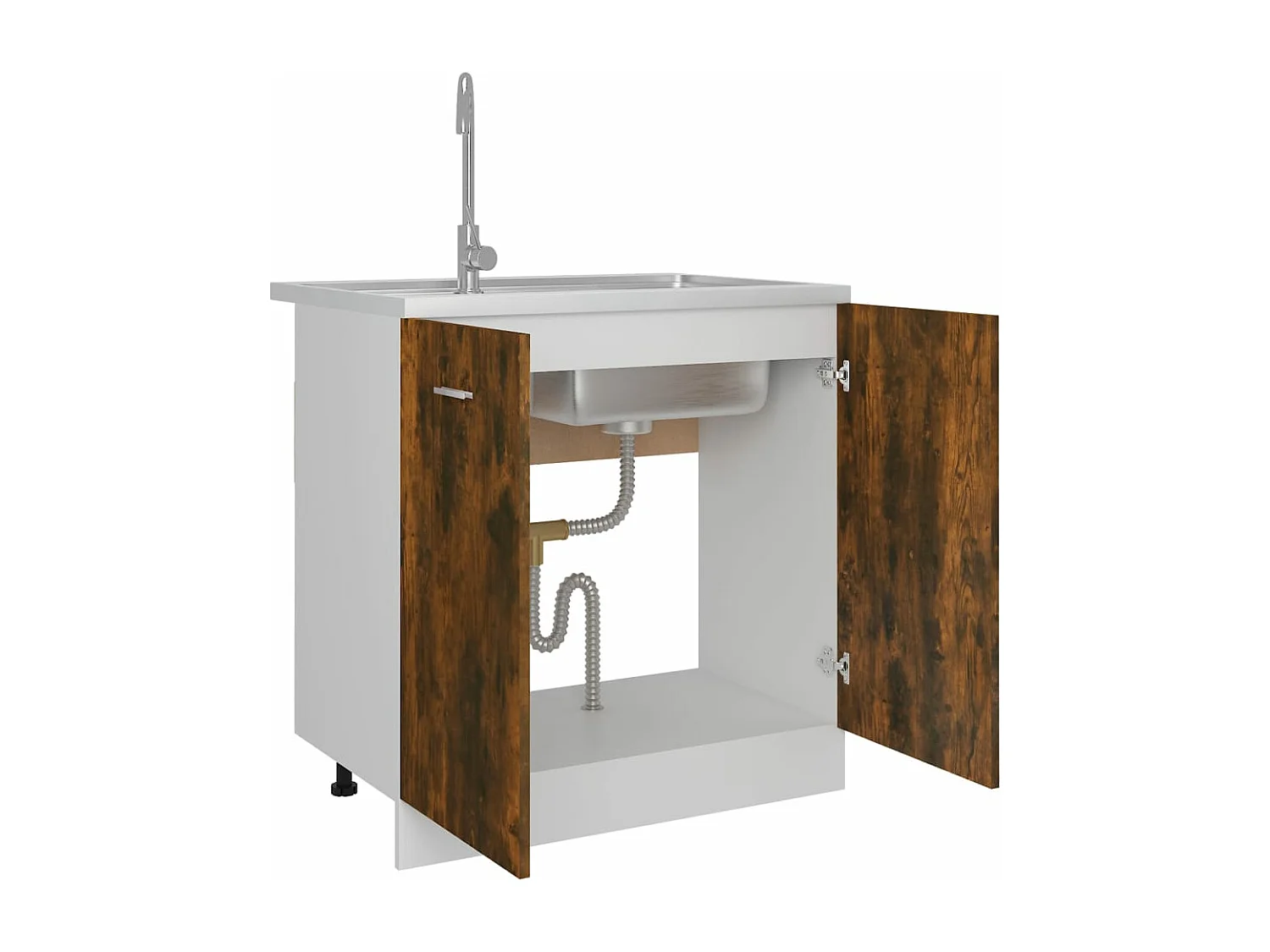 Mobile da terra per lavabo Rovere affumicato 80x46x81,5 cm