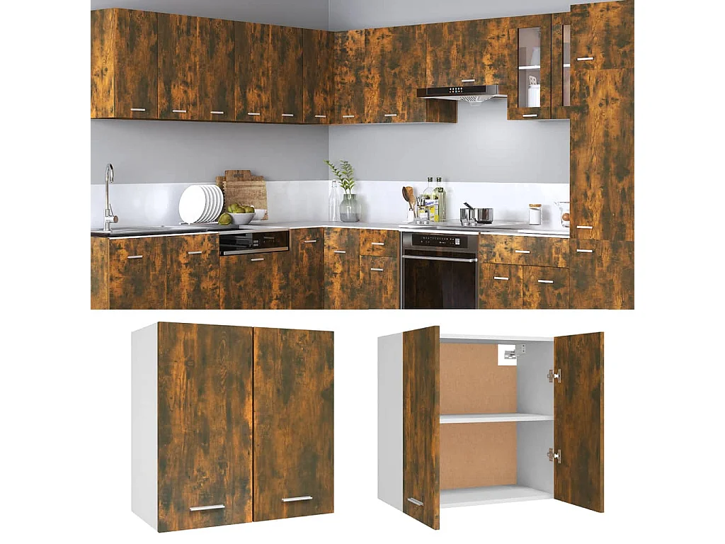 Mobile pensile Rovere affumicato 60x31x60 cm MDF