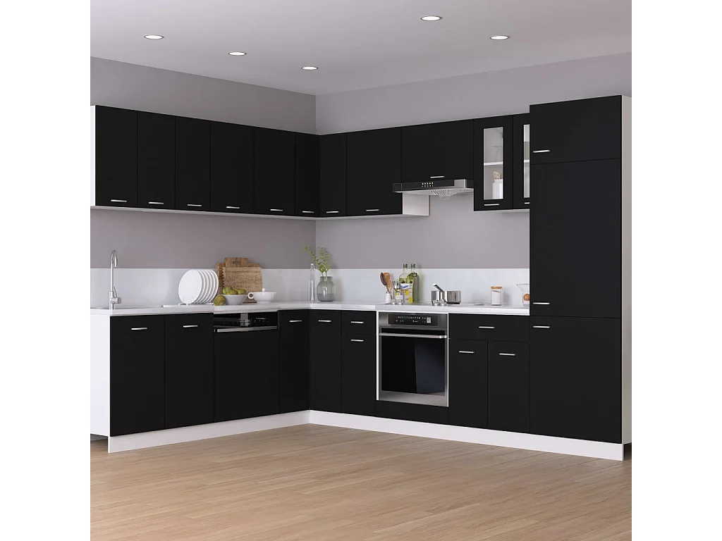 Vetrina sospesa Nera 60x31x60 cm MDF