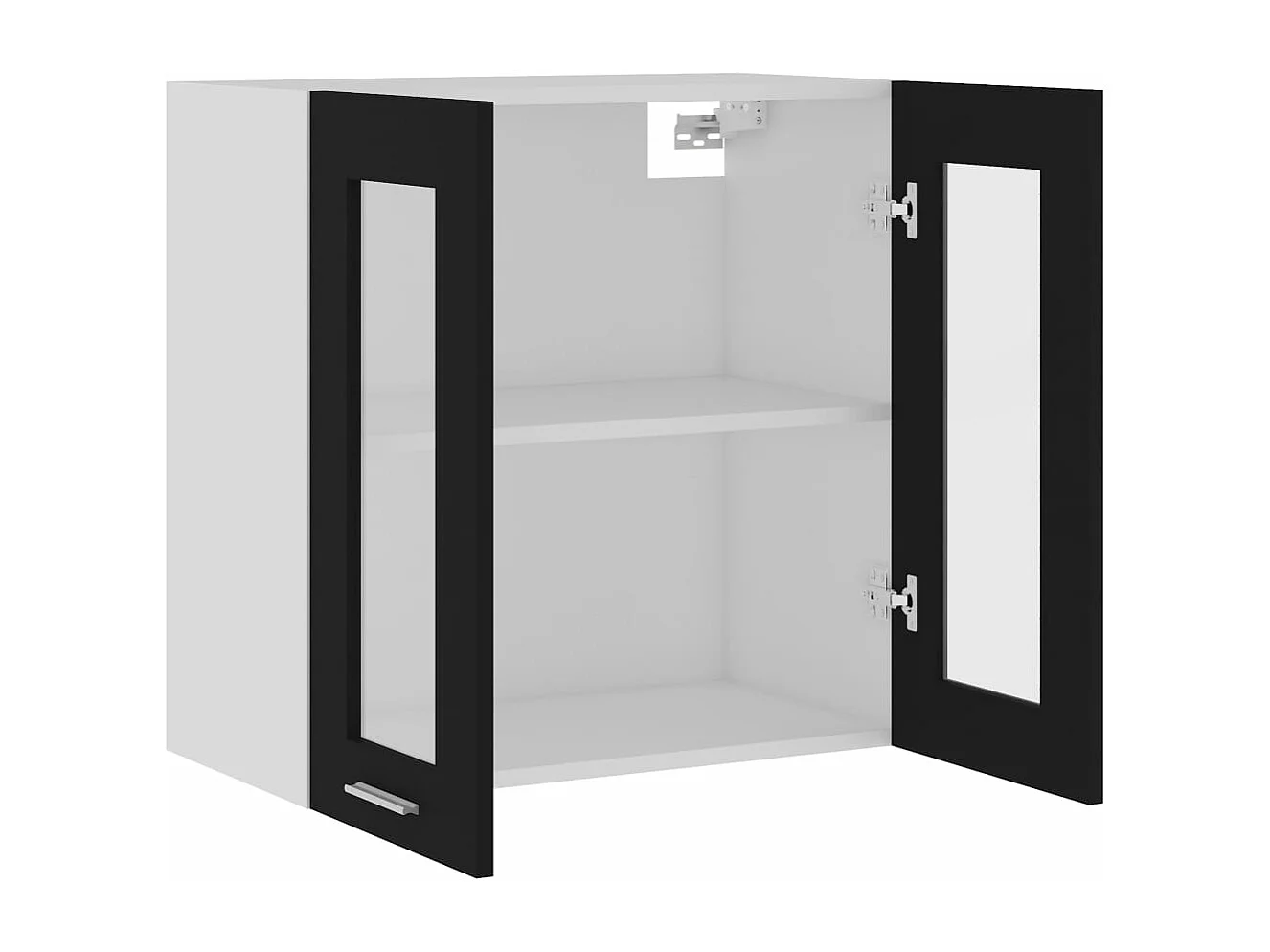 Armoire en verre suspendue Noir 60x31x60 cm Bois d'ingénierie