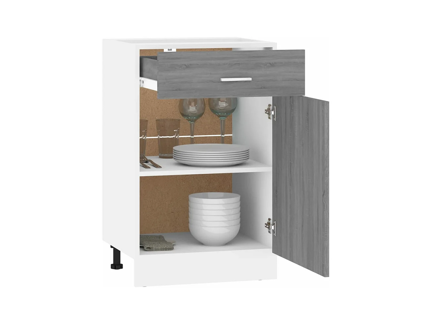 Armoire de plancher à tiroir Sonoma gris 50x46x81,5 cm