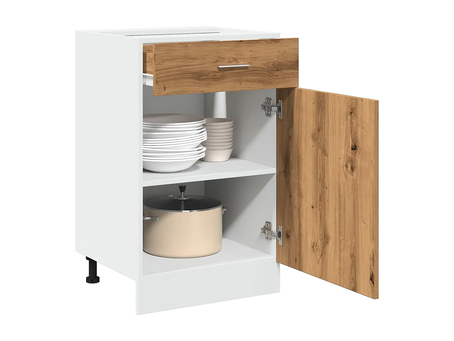 Armoire de plancher à tiroir chêne artisanal 50x46x81,5 cm