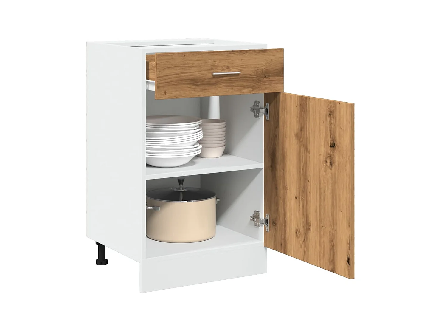 Armoire de plancher à tiroir chêne artisanal 50x46x81,5 cm