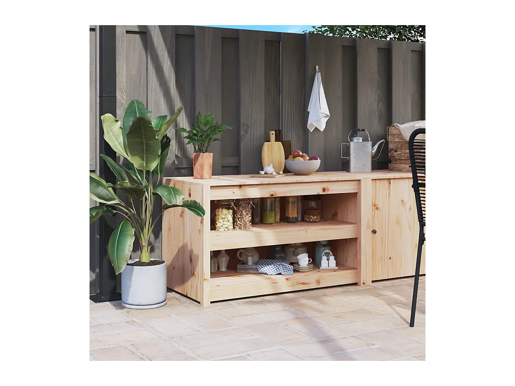 Outdoor-Küchenschrank 106x55x64 cm aus massivem Kiefernholz