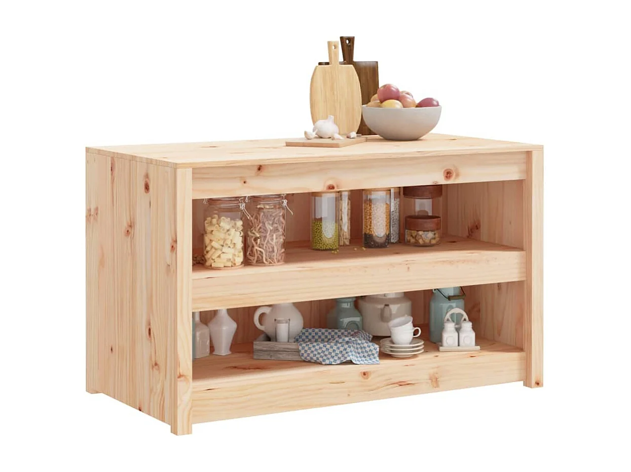 Buitenkeukenkast 106x55x64 cm massief grenenhout