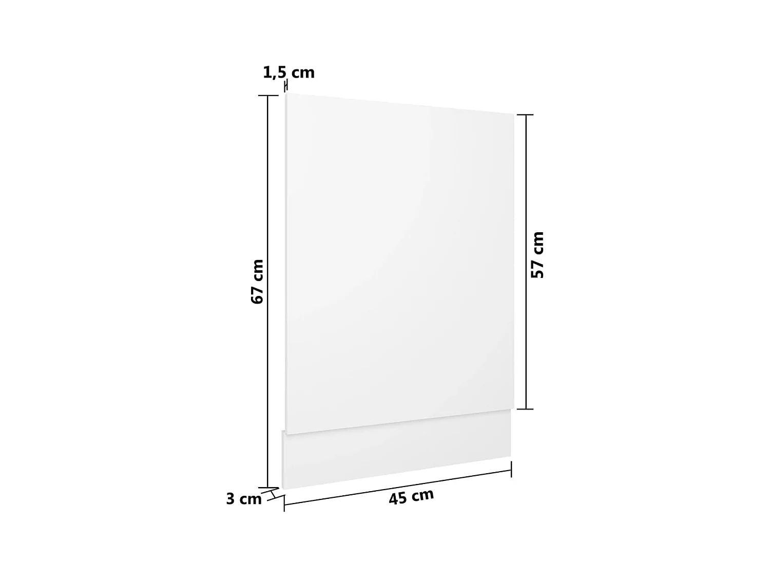 Painel para máquina de lavar louça Branco 45x3x67 cm Aglomerado