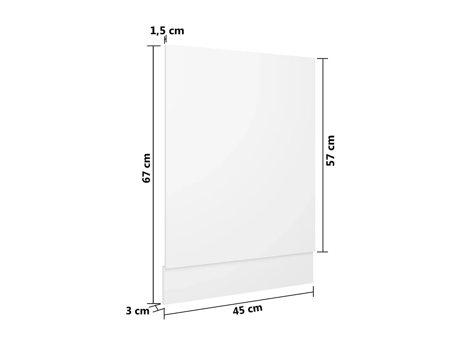 Pannello per lavastoviglie Bianco 45x3x67 cm Truciolare