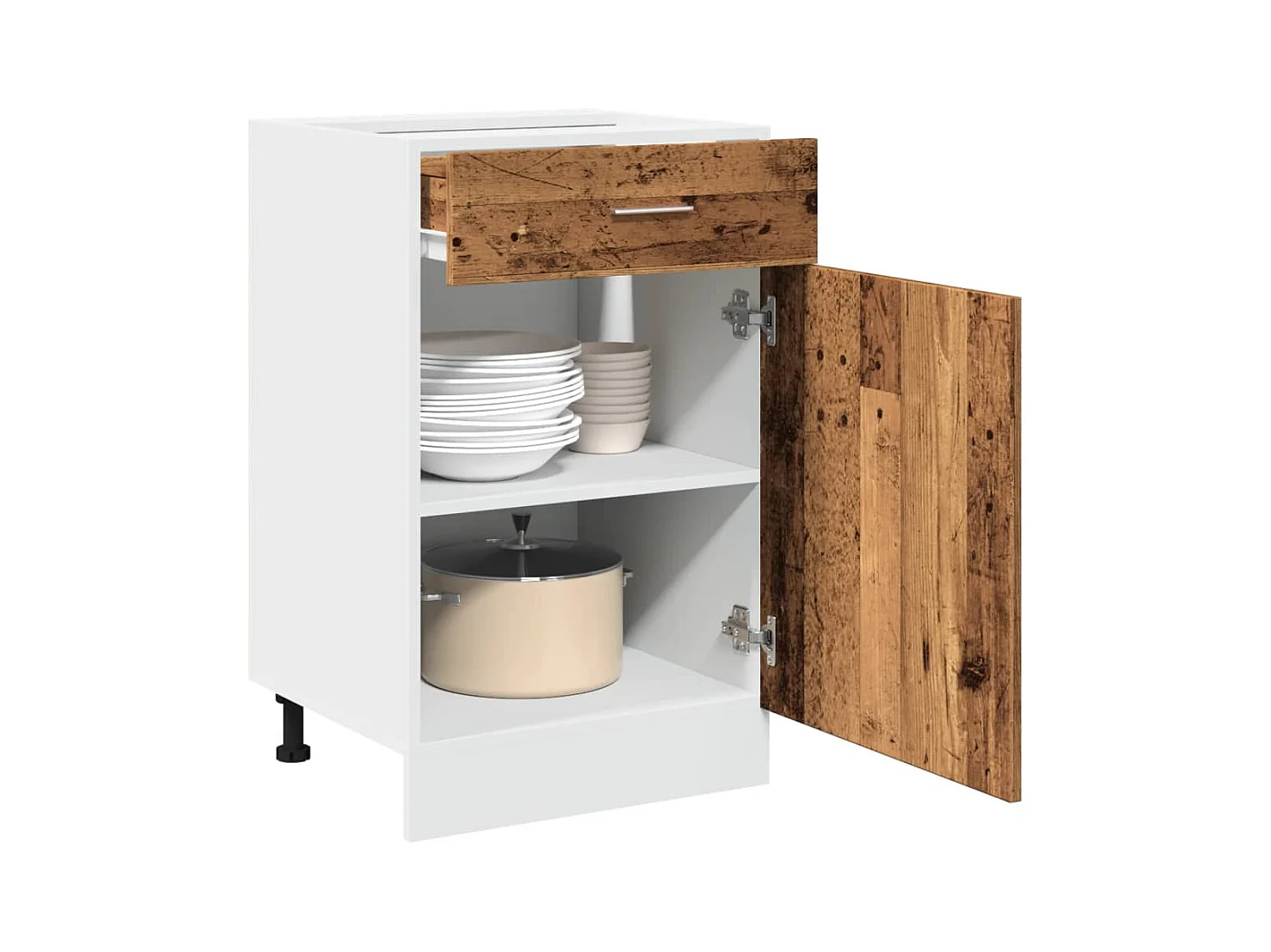 Mueble de suelo con cajón madera vieja 50x46x81,5 cm