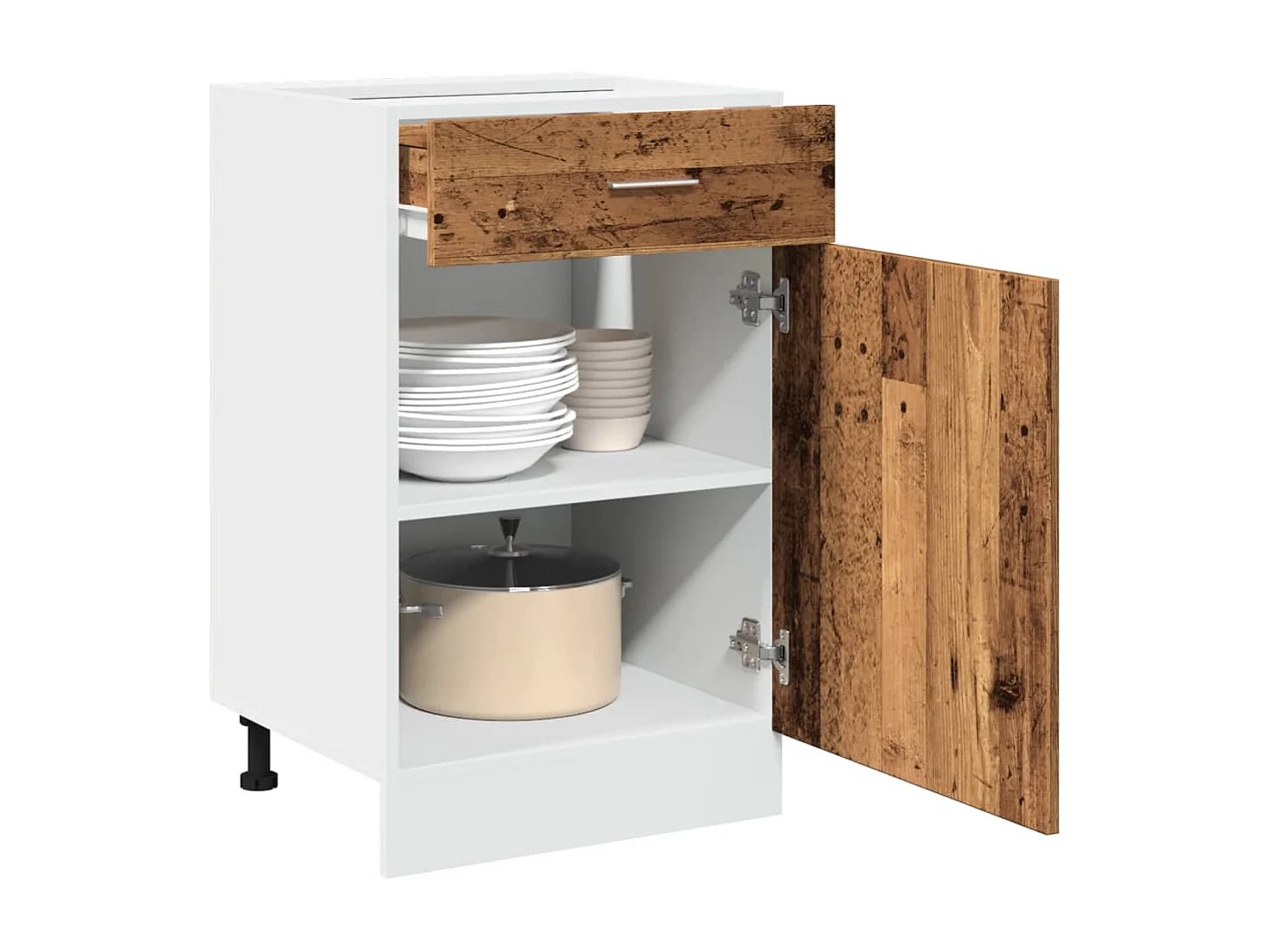 Unterschrank mit Schublade Altholz 50x46x81,5 cm