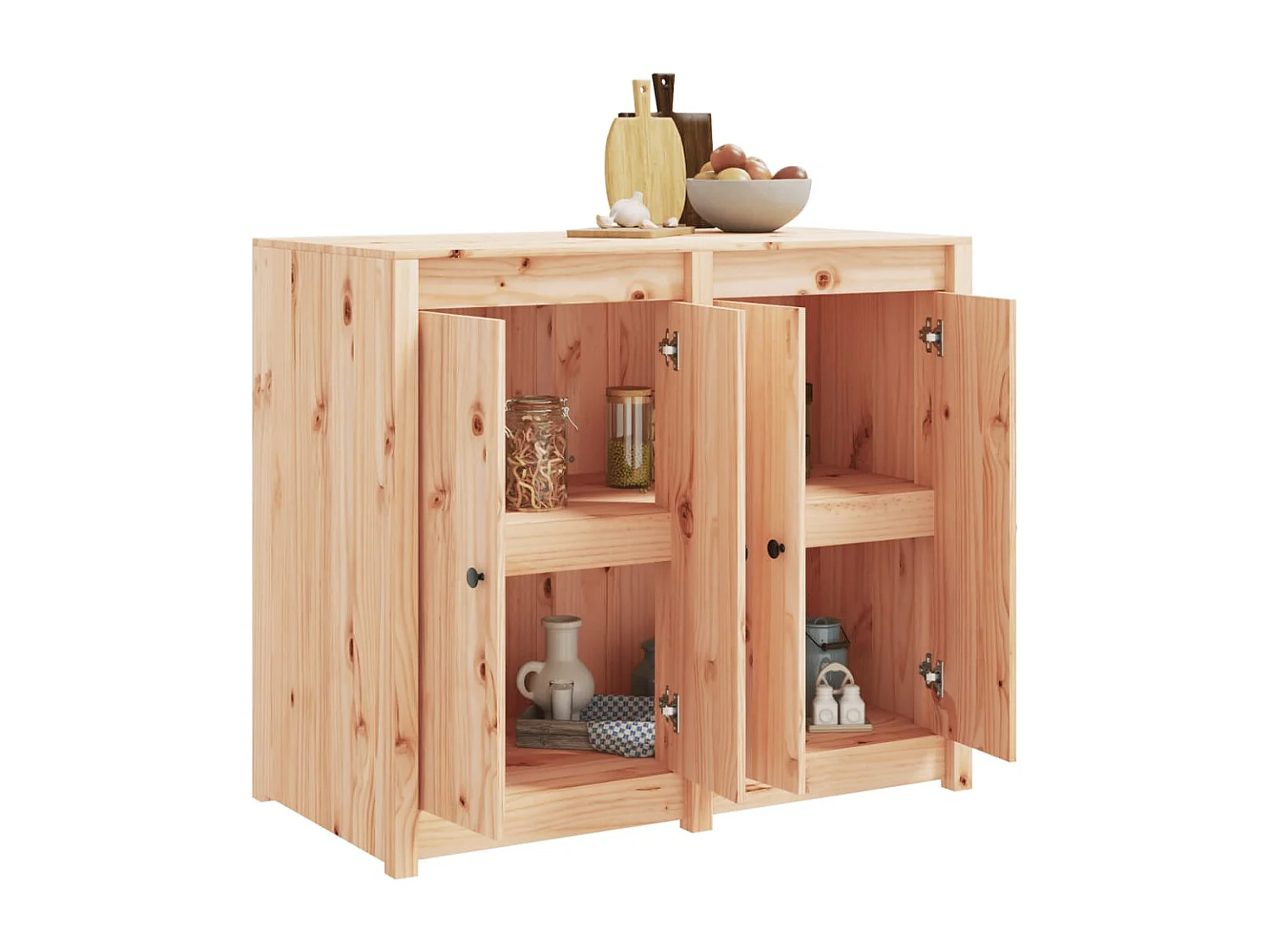 Armário de cozinha para exterior em madeira maciça de pinho