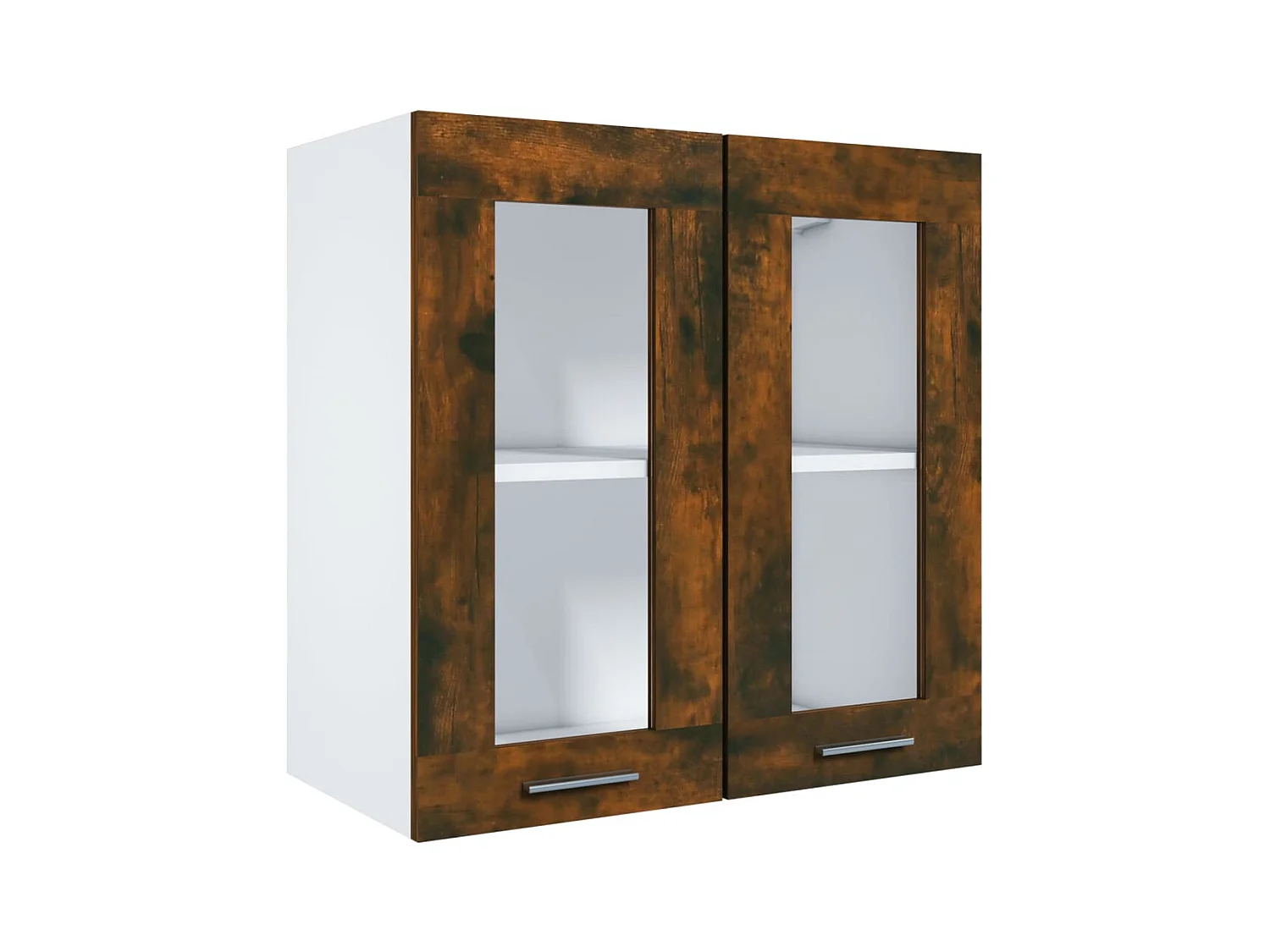 Vetrina sospesa Rovere affumicato 60x31x60 cm MDF