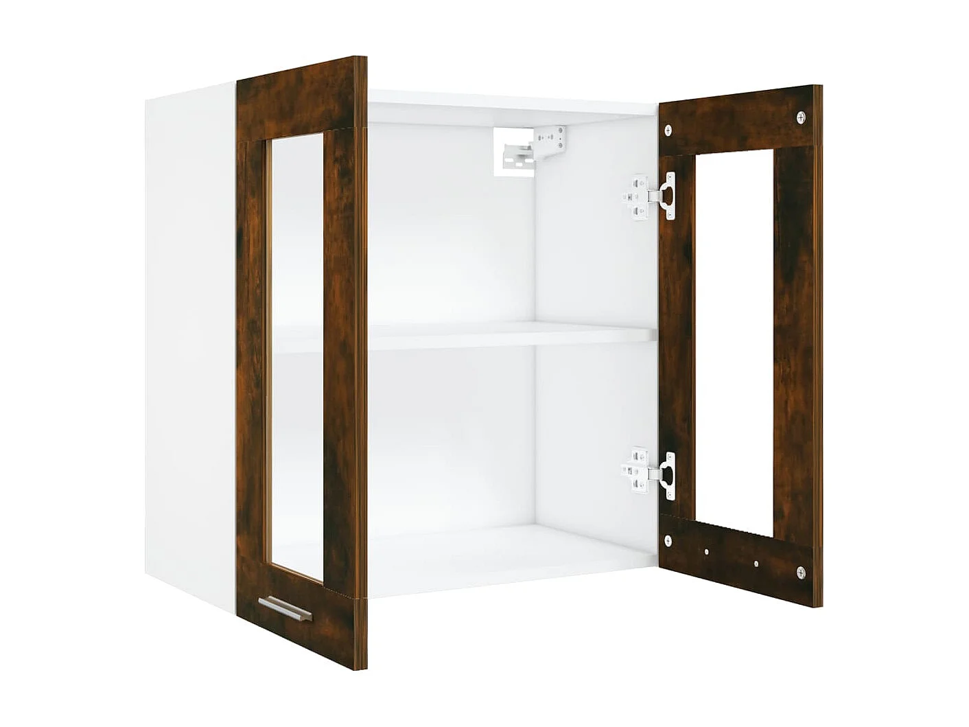 Armoire vitrée suspendue Chêne fumé 60x31x60 cm Bois ingénierie