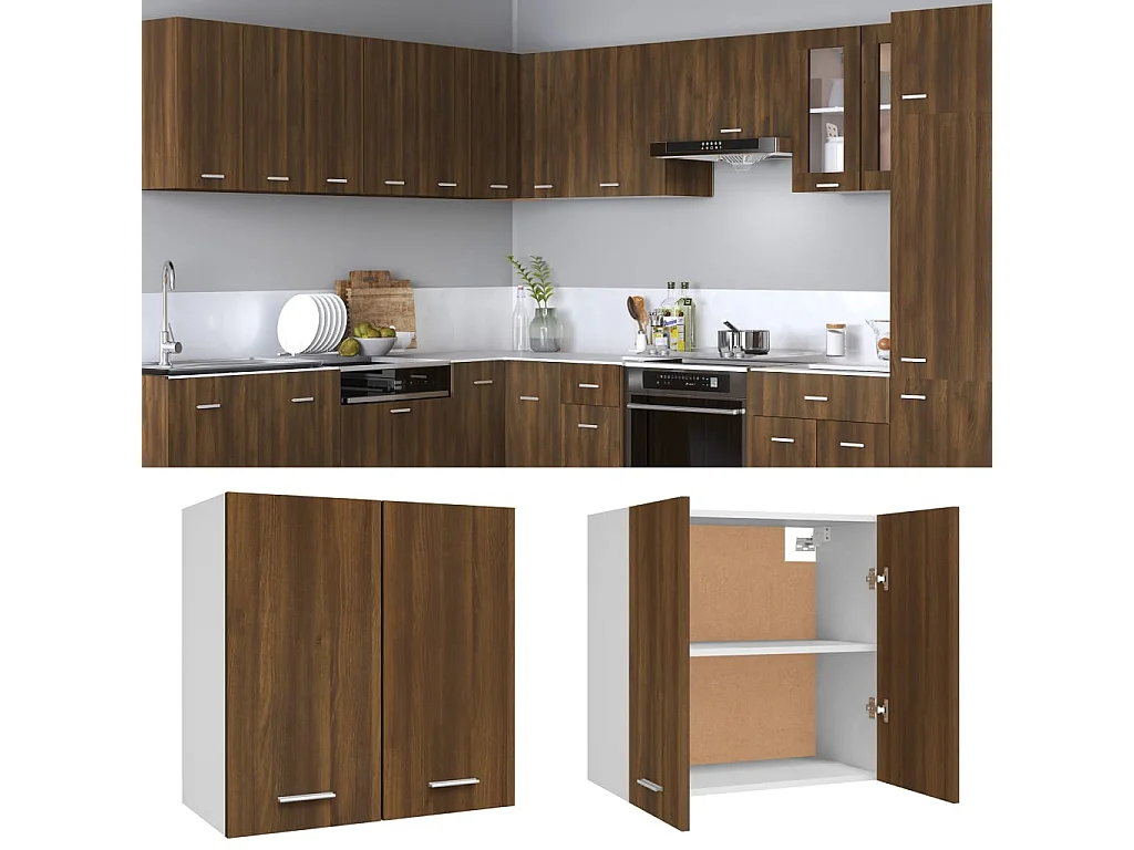 Armoire suspendue Chêne marron 60x31x60 cm Bois d'ingénierie