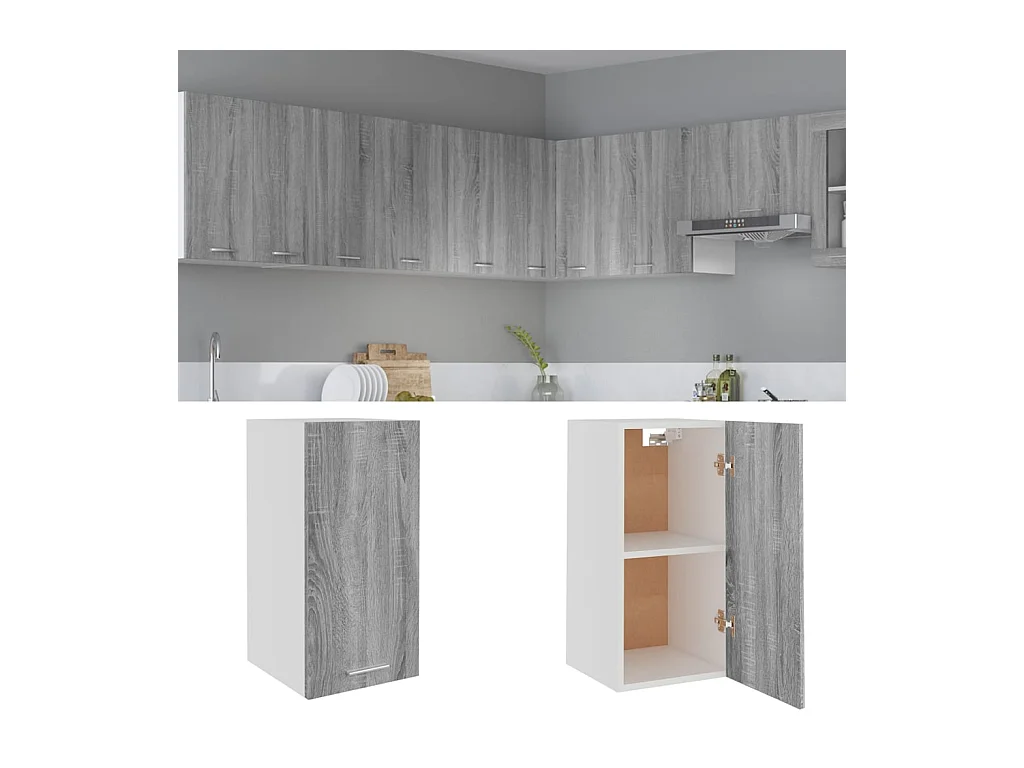 Armoire suspendue Sonoma gris 29,5x31x60 cm Bois d'ingénierie
