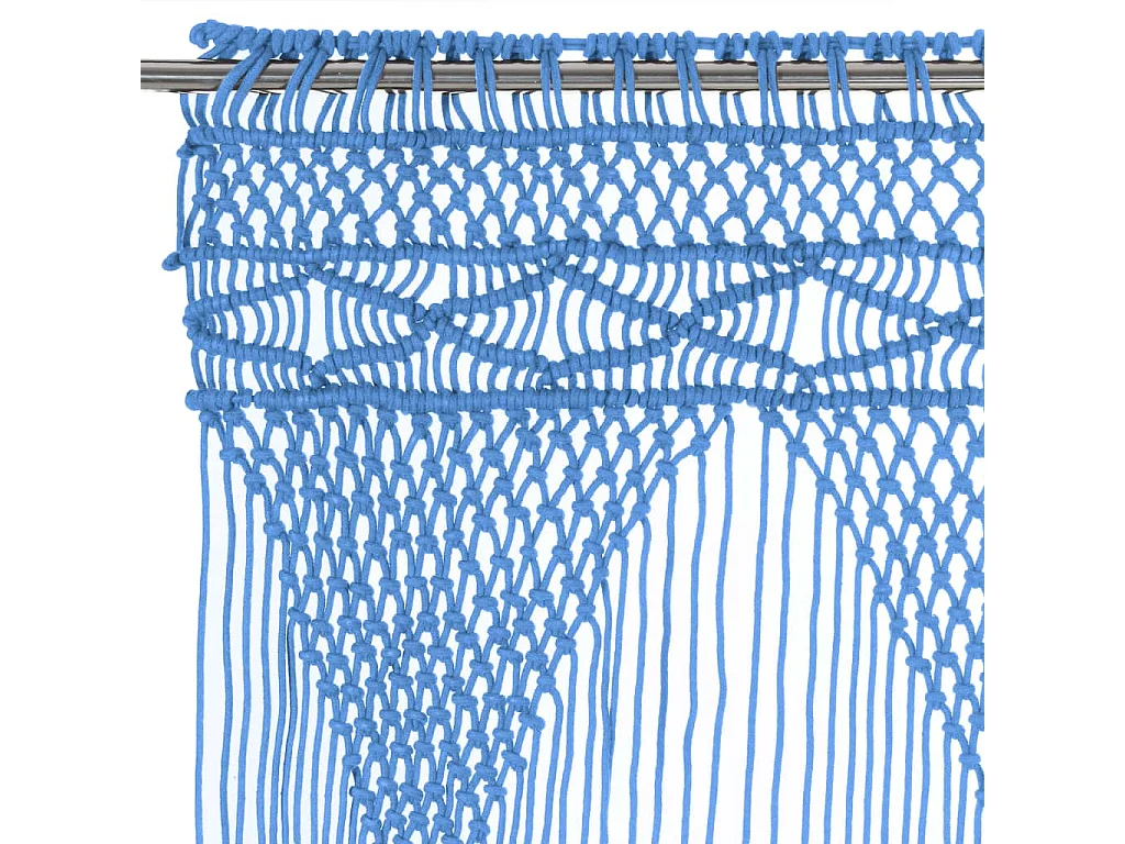 Cortina Macramé Azul 140x240 cm Algodão