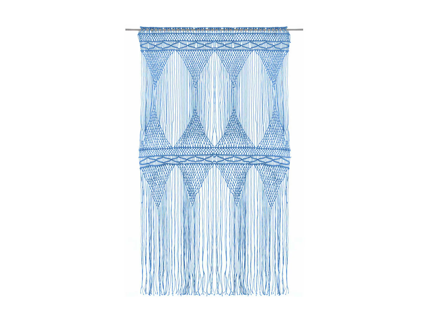 Rideau en macramé Bleu 140x240 cm Coton