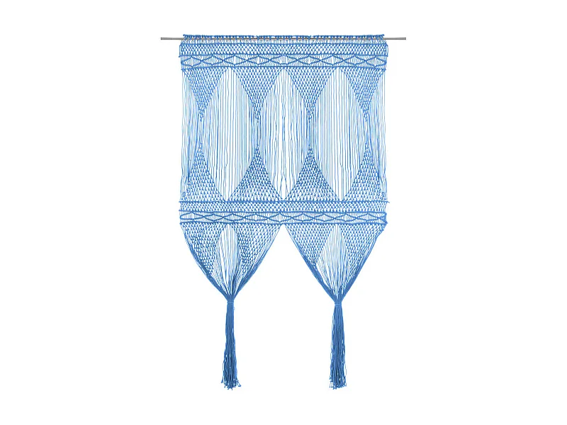 Macramé gordijn Blauw 140x240 cm Katoen