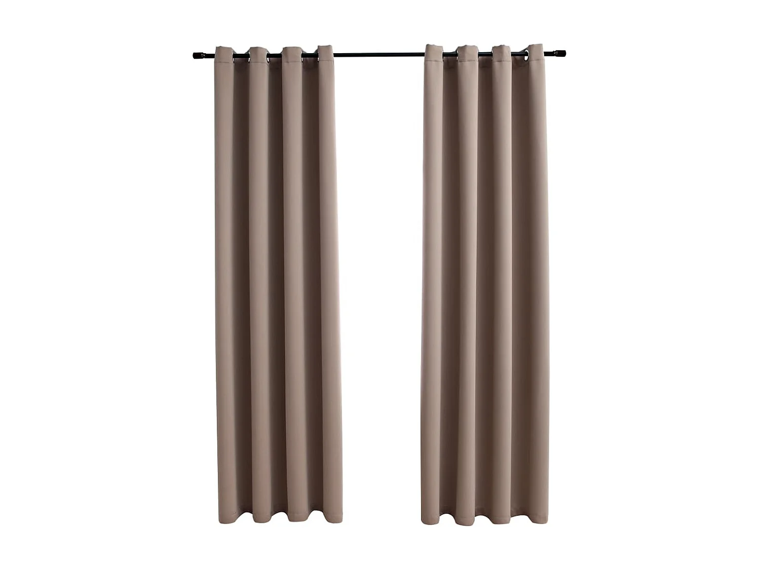 Rideaux occultants avec anneaux en métal 2 pcs Taupe 140x175 cm