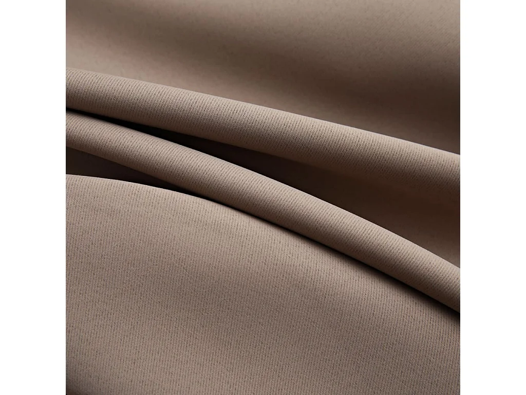 Rideaux occultants avec anneaux en métal 2 pcs Taupe 140x175 cm