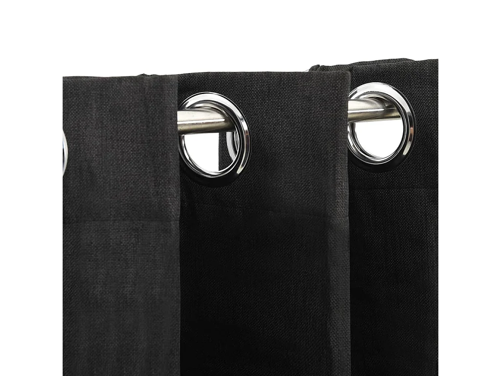 Cortinas blackout aspecto linho 2 peças antracite 140x225 cm