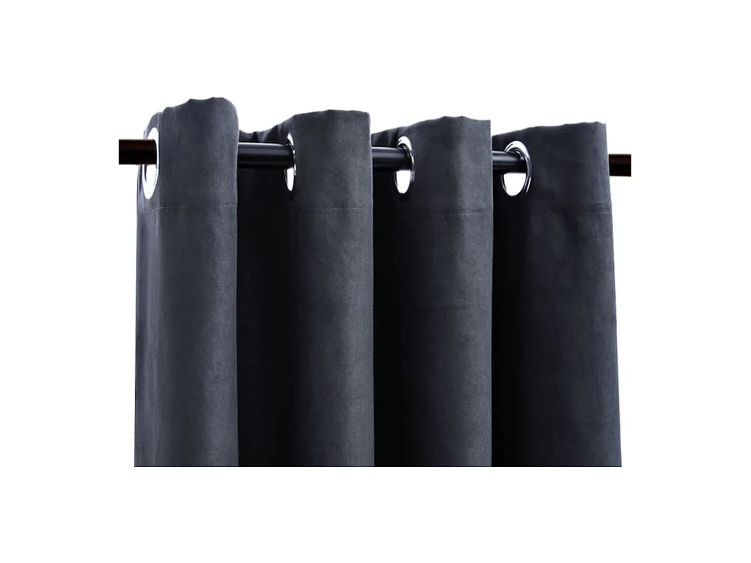Tende oscuranti con anelli in metallo 2pz Antracite 140x175cm