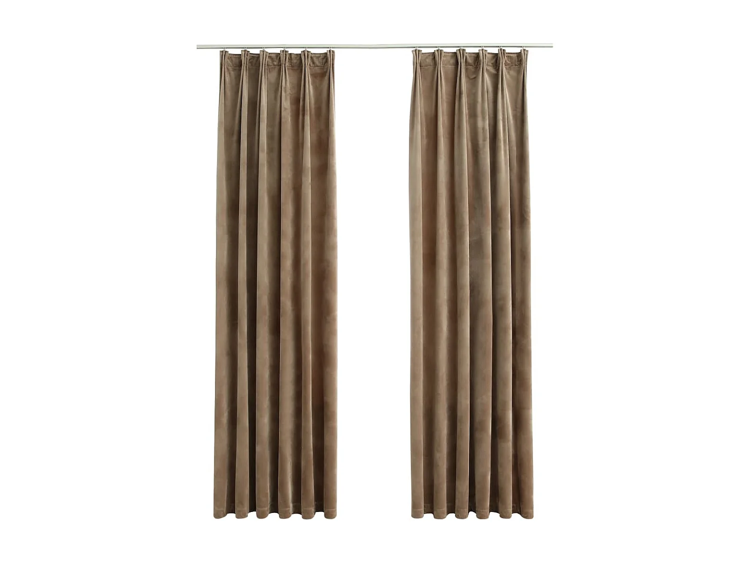 Cortinas opacas con ganchos 2 uds Terciopelo Beige 140x175 cm