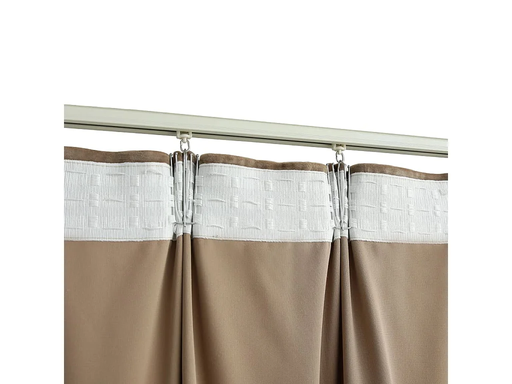 Rideaux occultants avec crochets 2 pcs Velours Beige 140x175 cm