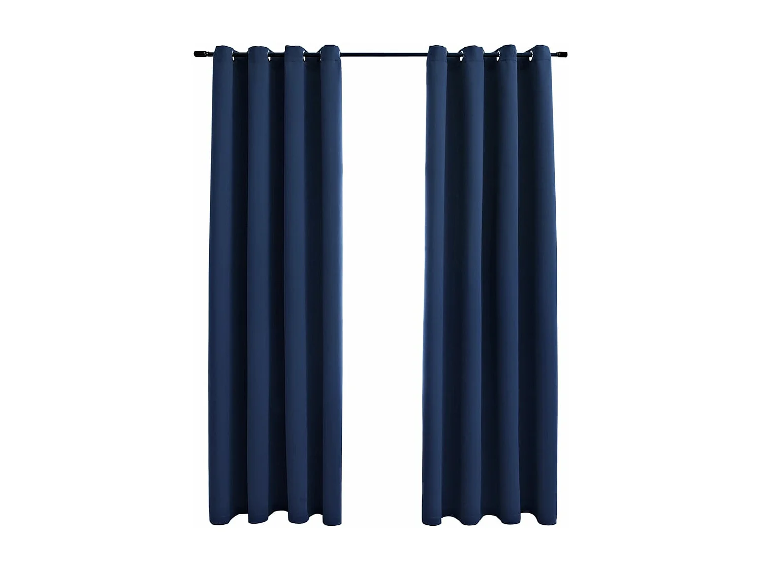 Rideaux occultants avec anneaux en métal 2 pcs Bleu 140x245 cm