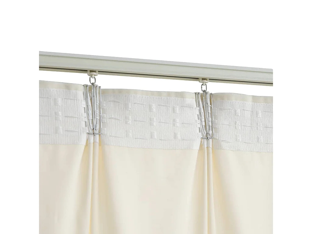 Rideaux occultants avec crochets 2 pcs Velours Crème 140x245 cm