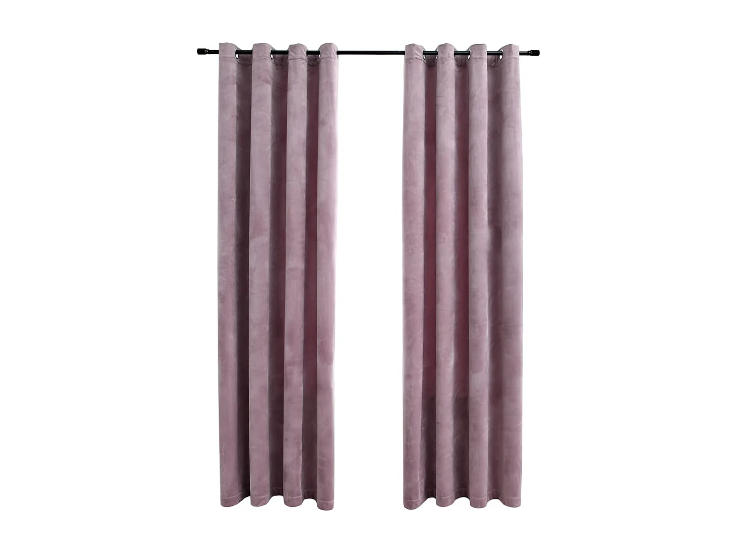 Rideaux occultants avec anneaux 2 pcs Velours Rose 140x225 cm