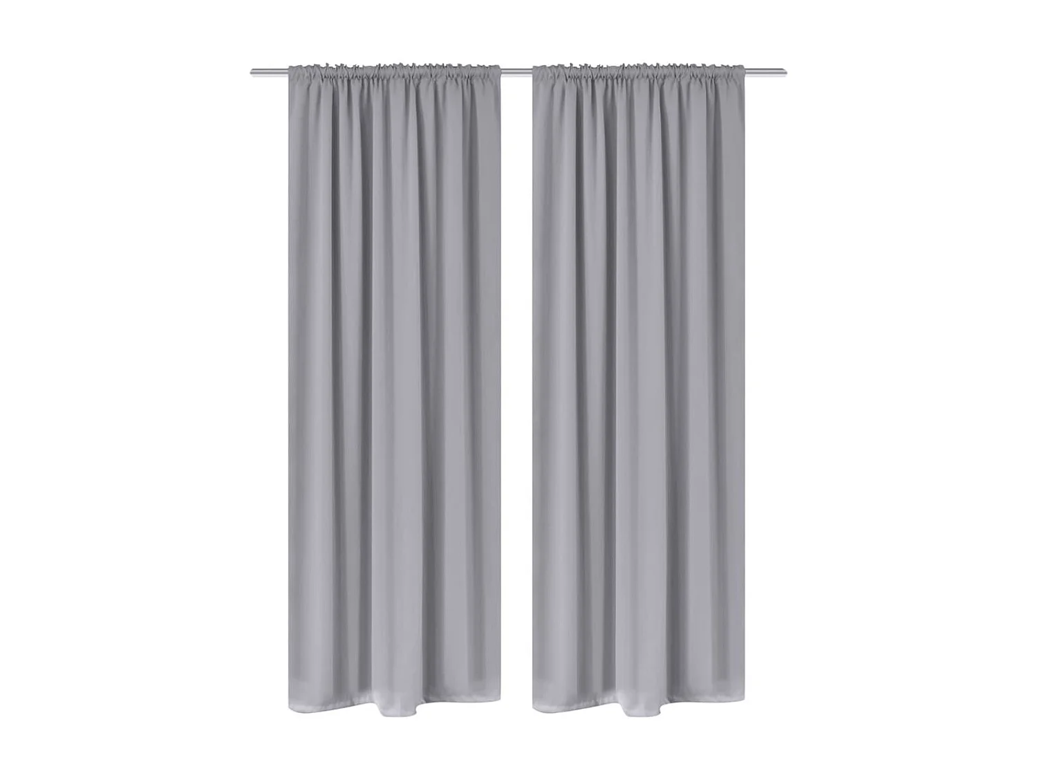 Verdunkelungsvorhänge mit Schlitzen, 2 Stück, Grau, 135 x 245 cm